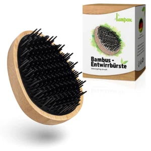 Bambus-Entwirrbürste Haarbürste Entwirrer Pocket-Format Wildschweinborsten egg brush